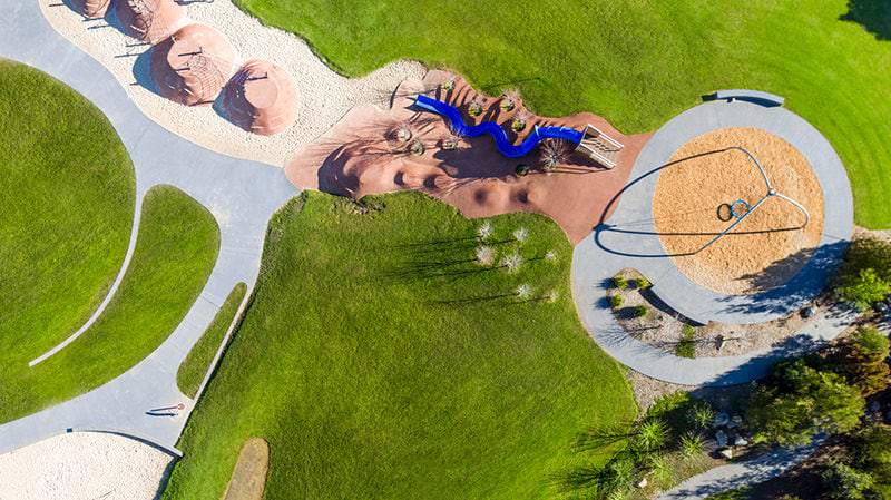 Aerial view of playground